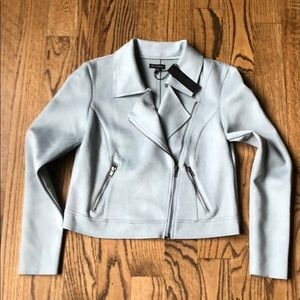 Faux suede moto jacket